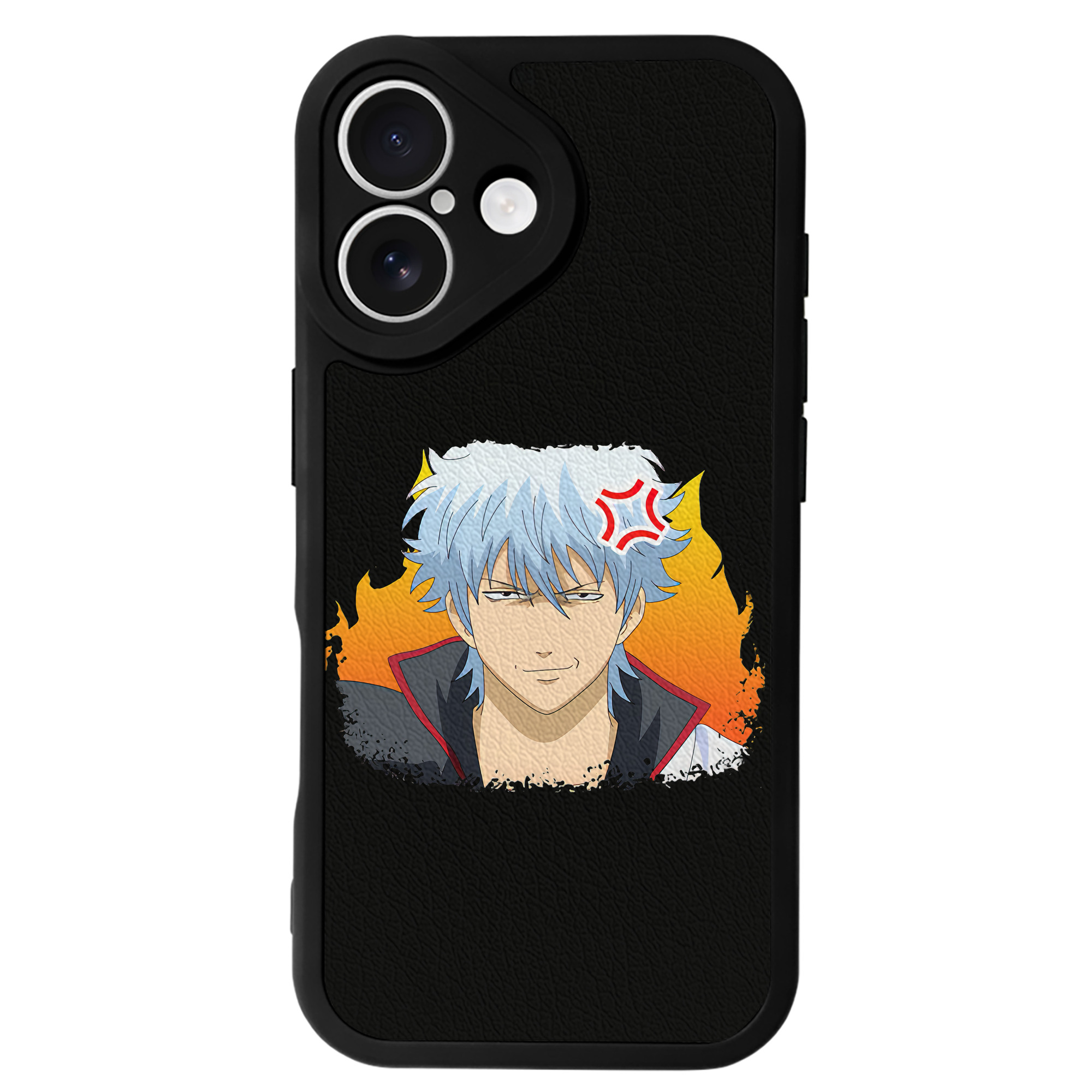 （画像用） ぎんたま 坂田銀時（さかたぎんとき） 神楽 志村新八（しむら しんぱち） GINTAMA Sakata Gintoki Kagura Shimura Shinpachi 【iPhone 16シリーズ対応】シリコンスマホケース（レザー調） 材質：シリコン